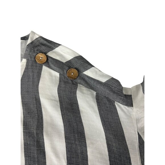 French Laundry NWT Plus New Size Striped Cold Shoulder Top 3X Black White Nautic - Picture 6 of 15